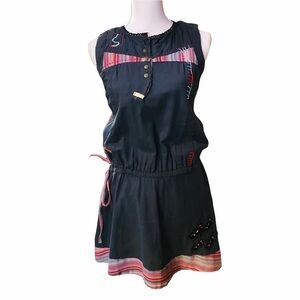 CUMO NO? - WOMENS GRAY DROPPED WAIST DRESS SZ S